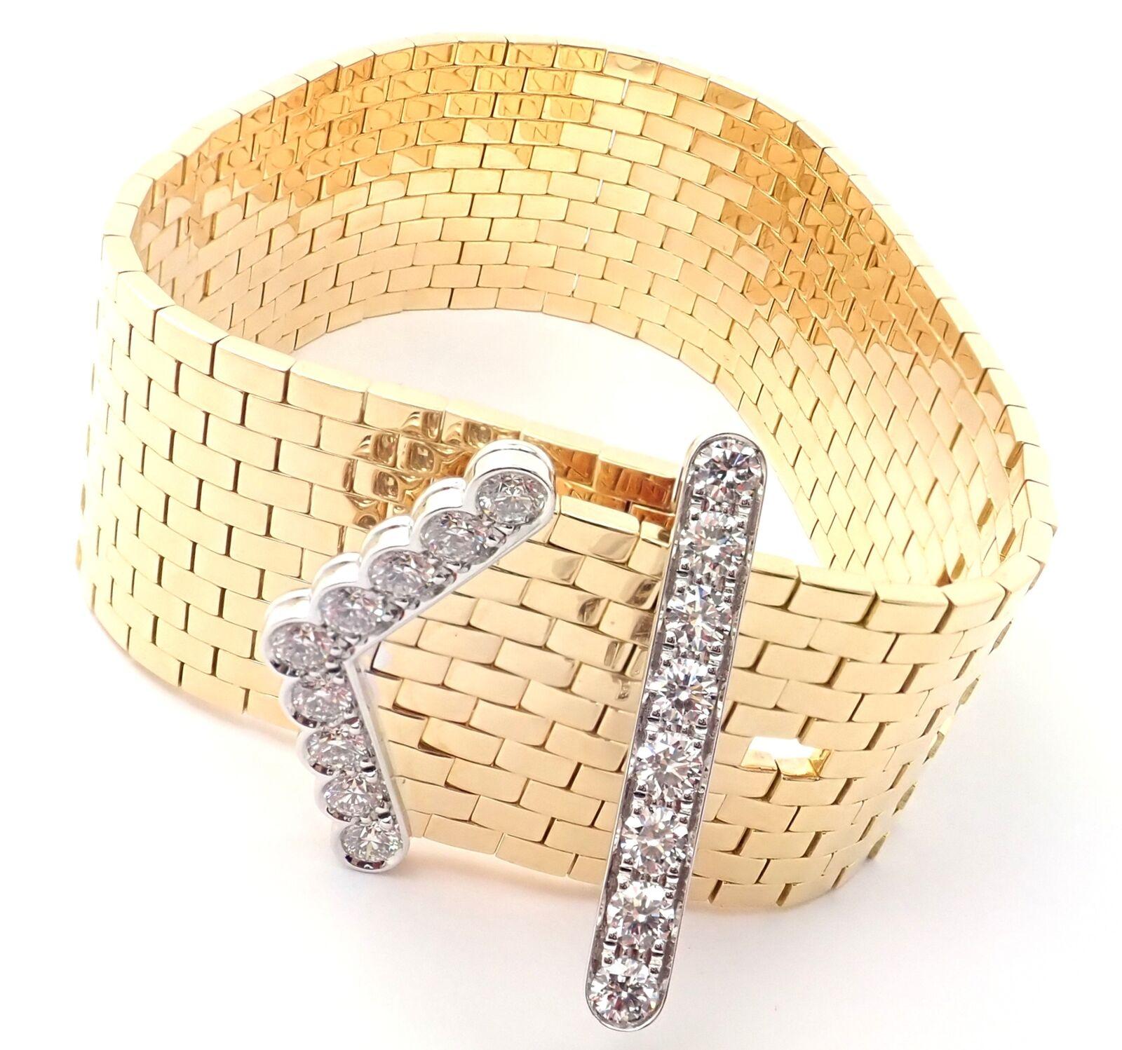 Van Cleef & Arpels Ludo Diamond Brick Motif Link Yellow Gold Bracelet 1