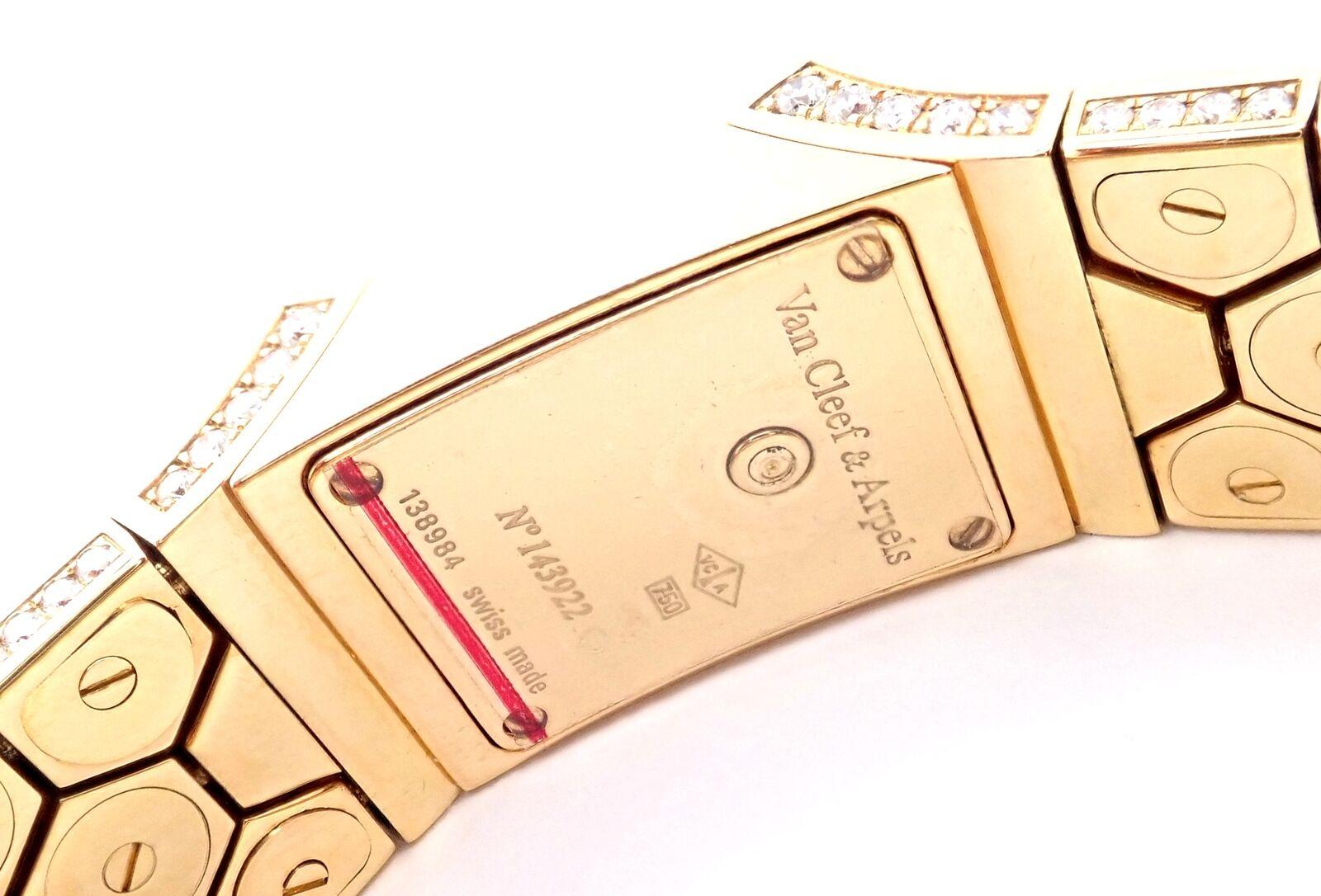 Brilliant Cut Van Cleef & Arpels Ludo Swann Diamond Yellow Gold Watch For Sale