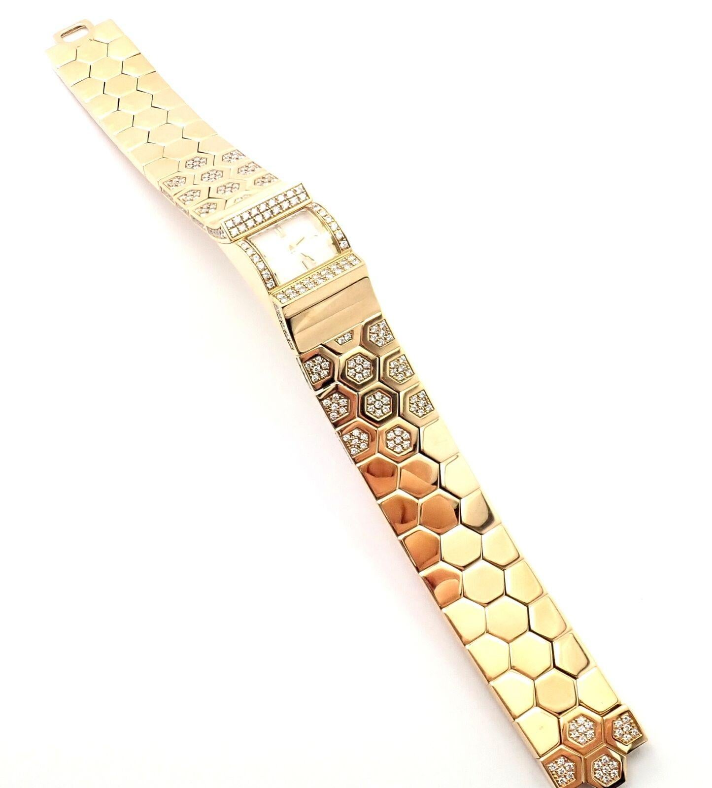 Van Cleef & Arpels Ludo Swann Diamond Yellow Gold Watch In Excellent Condition For Sale In Holland, PA