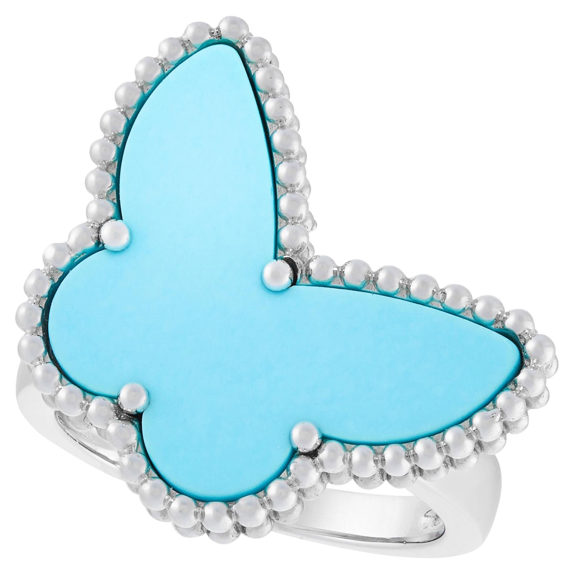 Van Cleef & Arpels Lukcy Alhambra Turquoise Butterfly Ring