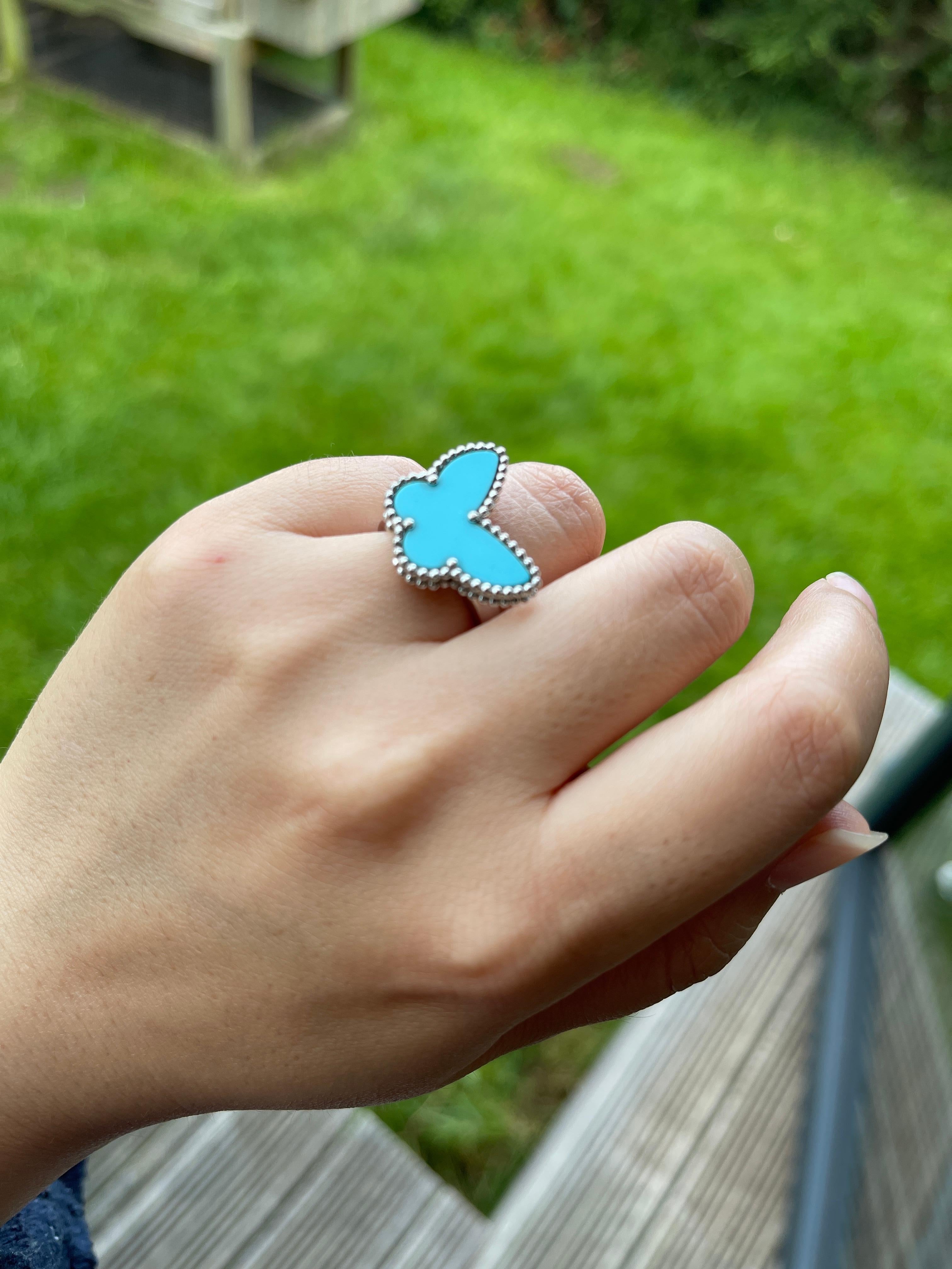 Women's Van Cleef & Arpels Lukcy Alhambra Turquoise Butterfly Ring