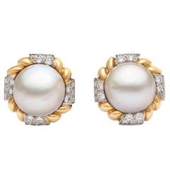 Pendientes de perlas y diamantes Van Cleef & Arpels Mabé
