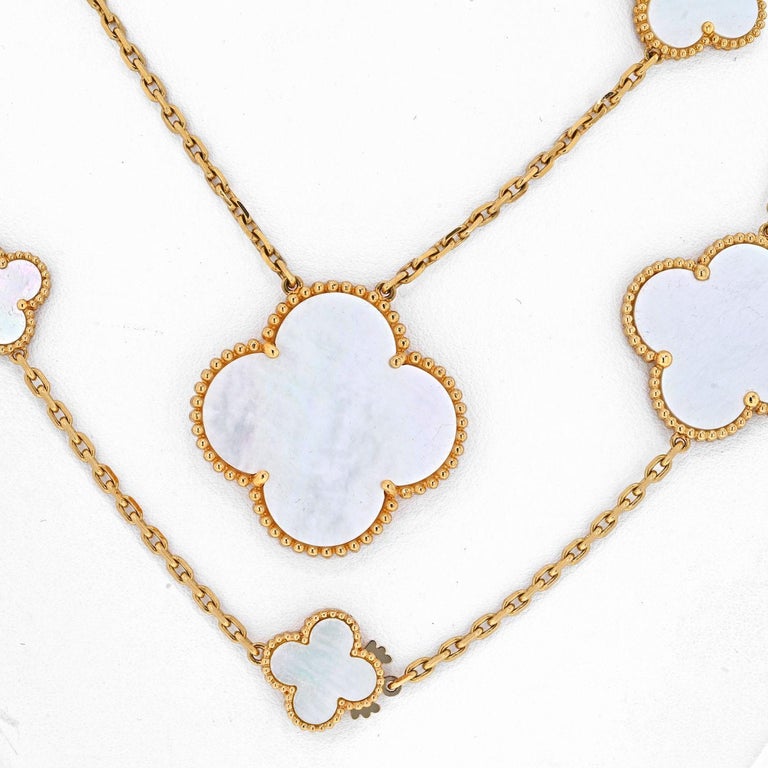 Van Cleef and Arpels Magic Alhambra 11 Motif Mother of Pearl Necklace