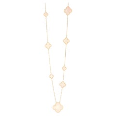 Van Cleef & Arpels Magic Alhambra Lange Halskette aus 18 Karat Gelbgold mit 11 Motiven