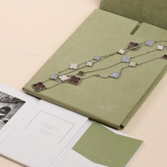 Van Cleef & Arpels Magic Alhambra 16 Motif Necklace in Chalcedony and Mother of