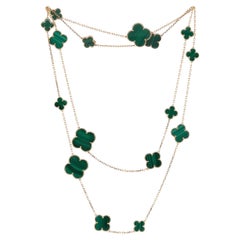 Collana VAN CLEEF & ARPELS Magic Alhambra 16 Motif in oro giallo e malachite verde