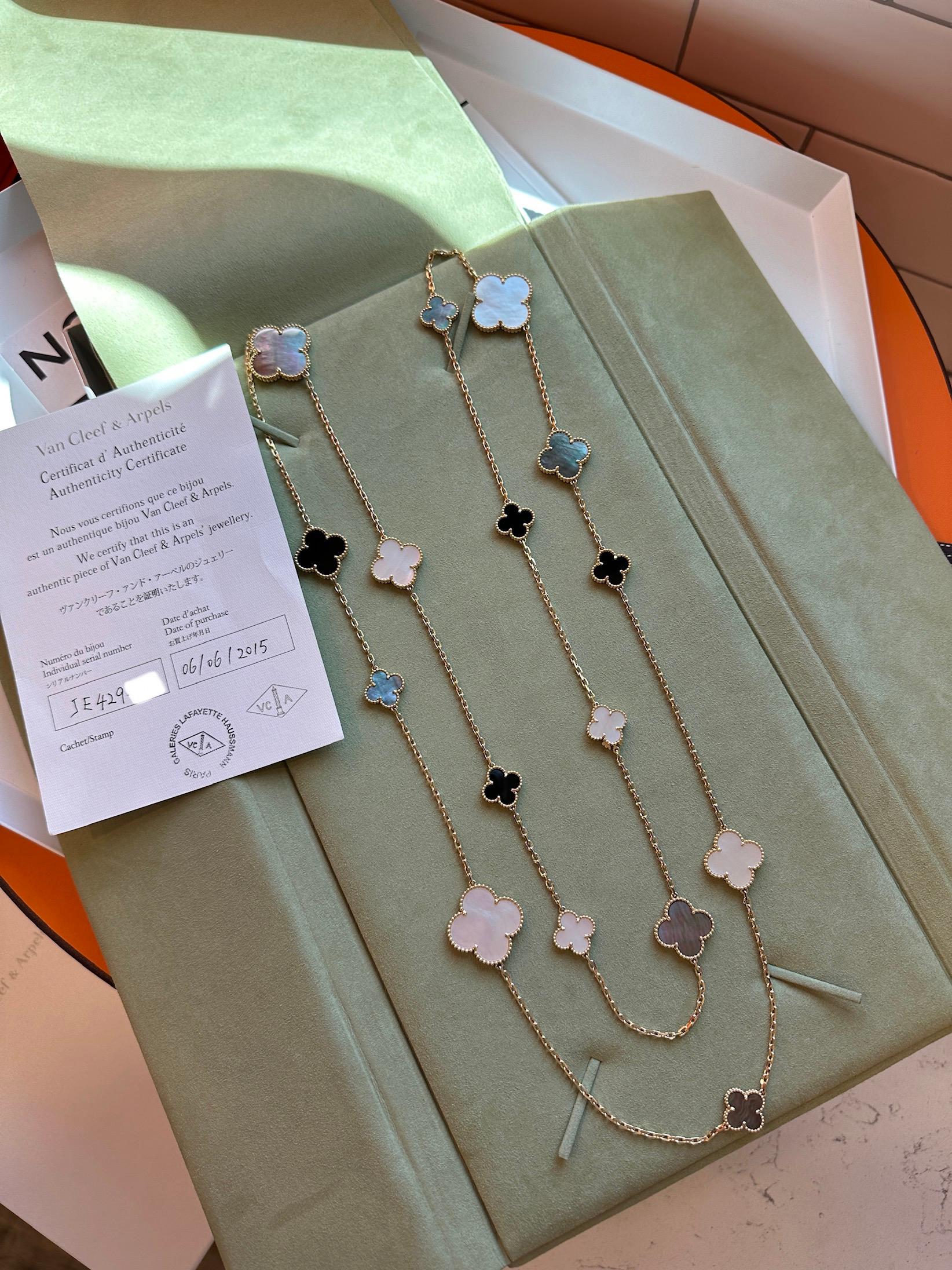 Contemporary Van Cleef & Arpels Magic Alhambra 16 Motifs Long Necklace