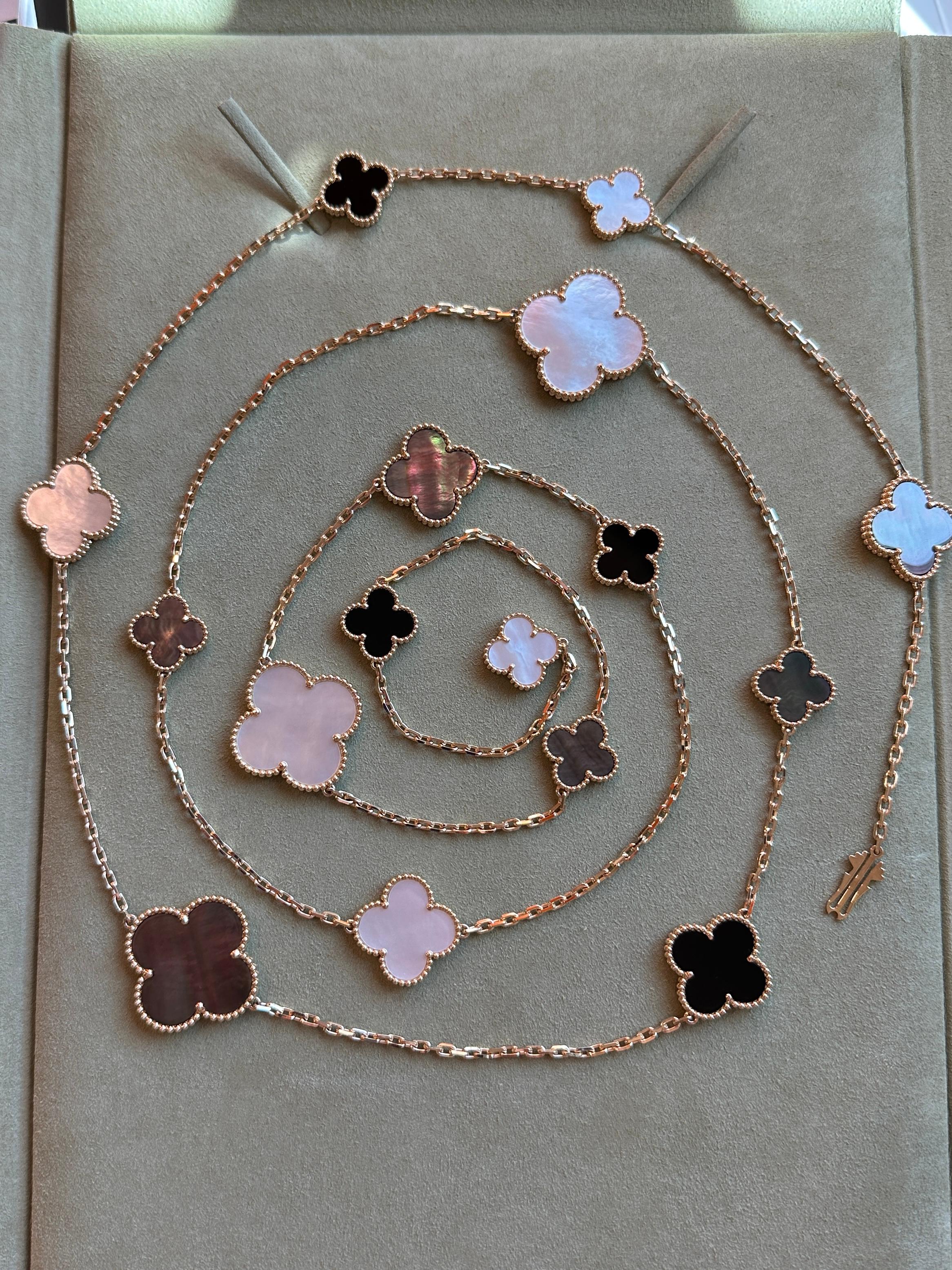 Women's or Men's Van Cleef & Arpels Magic Alhambra 16 Motifs Long Necklace