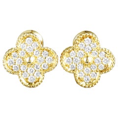 Van Cleef & Arpels Magic Alhambra 18 Karat Yellow Gold Diamond Clip-On Earrings