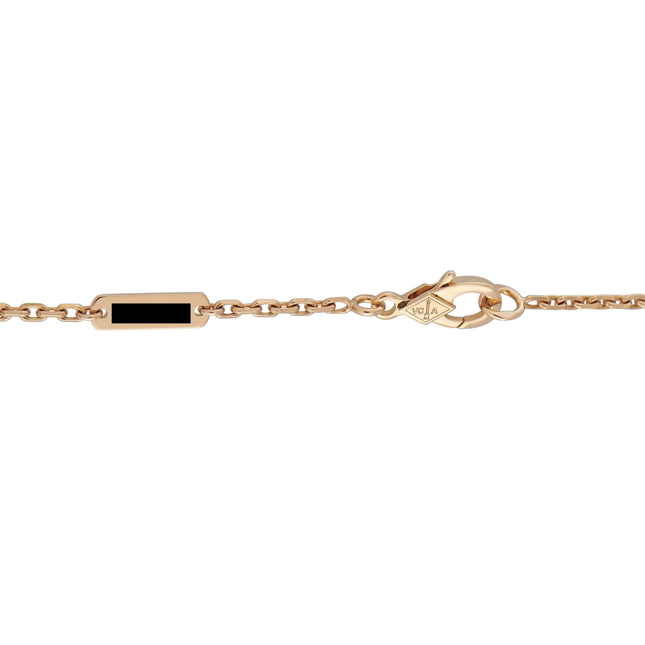Van Cleef & Arpels Magic Alhambra 18K Rose Gold Pendant Necklace #4935 im Zustand „Hervorragend“ im Angebot in Southampton, PA