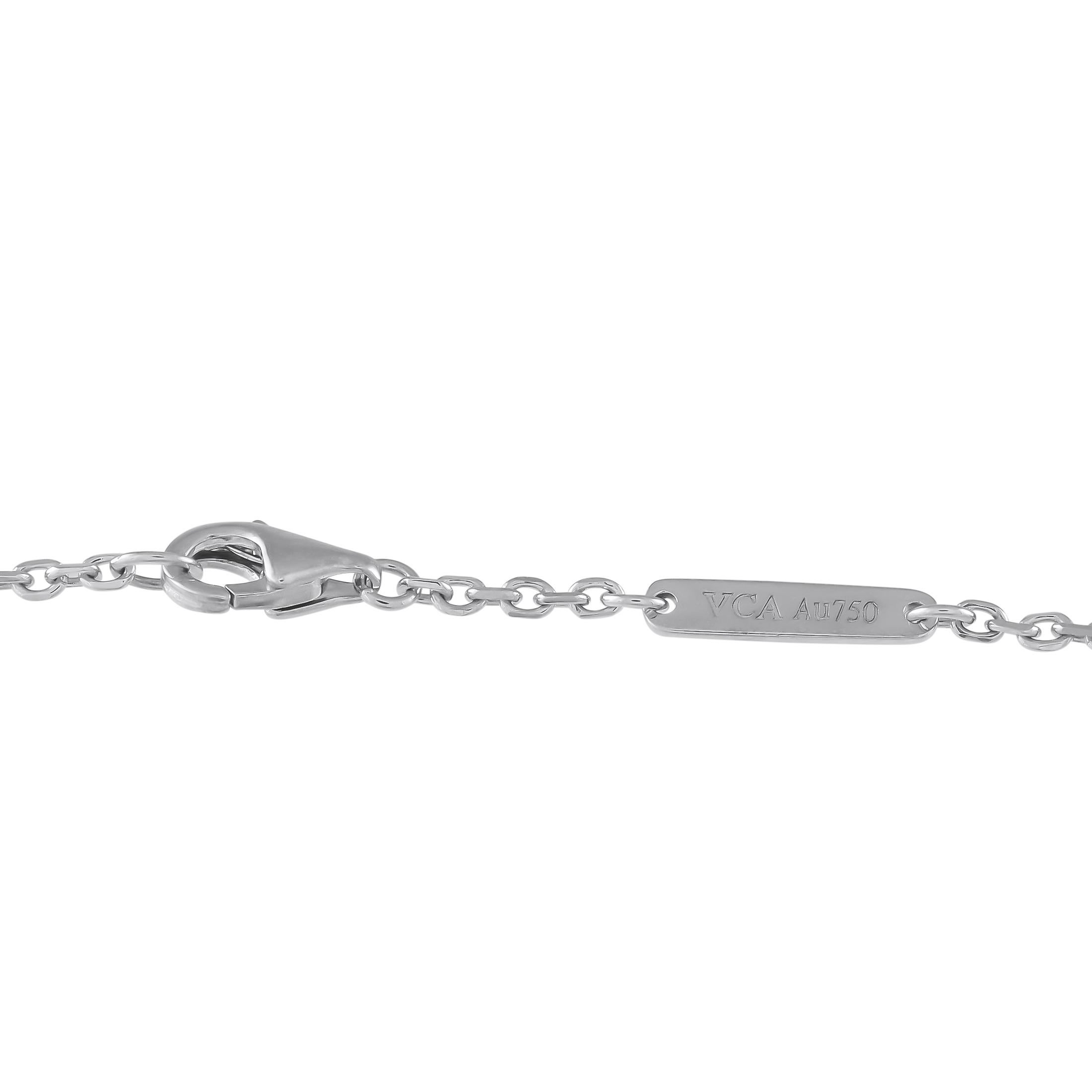 Van Cleef & Arpels Magic Alhambra 18K White Gold 2.44ct Diamond Necklace In Excellent Condition In Southampton, PA