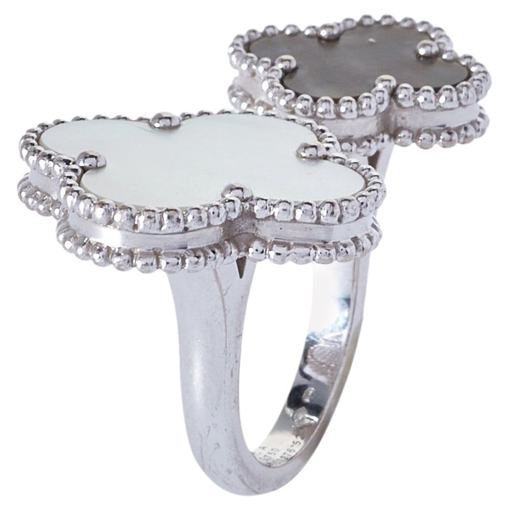 Van Cleef & Arpels Magic Alhambra 18K White Gold The Fingers Ring Size 52
