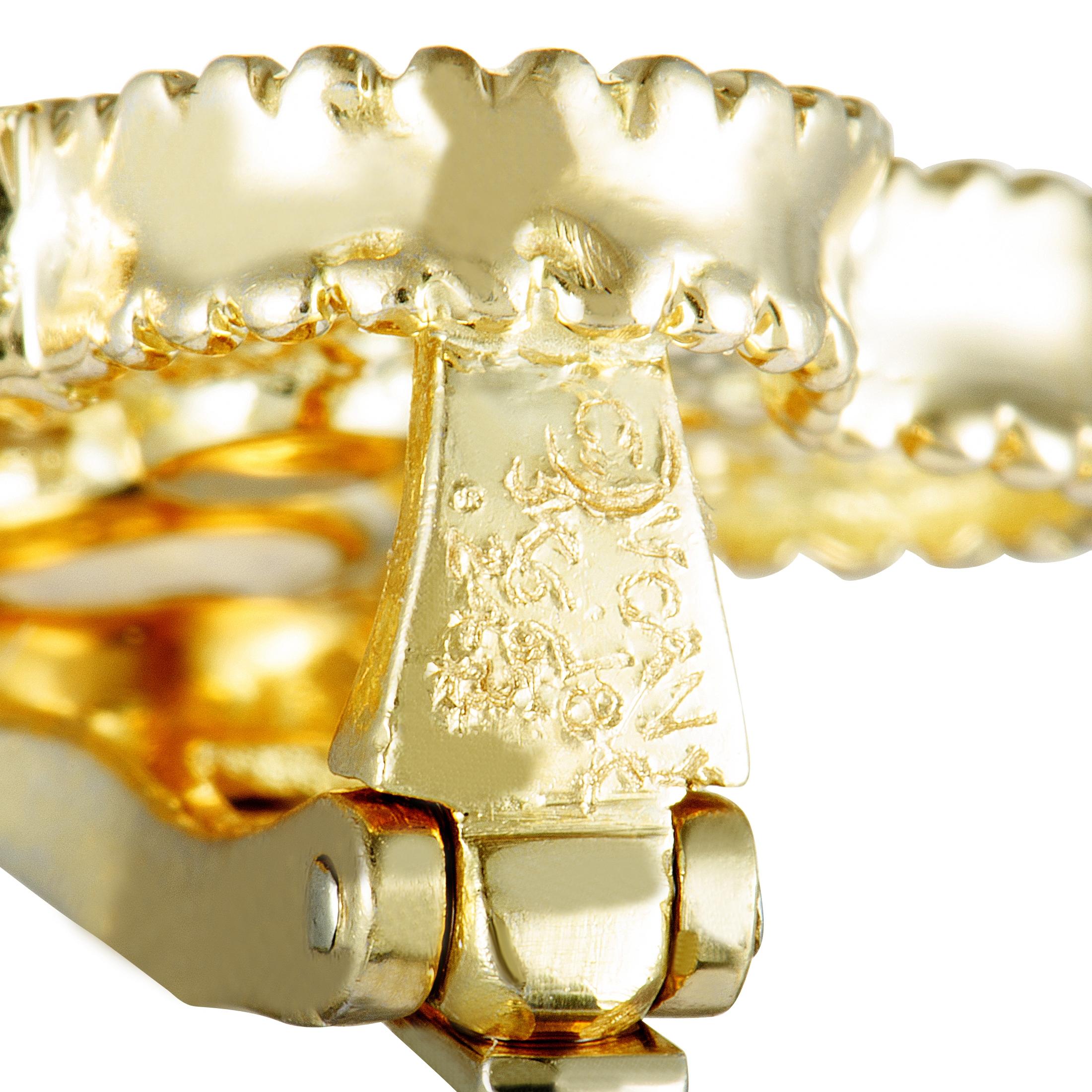 Women's Van Cleef & Arpels Magic Alhambra 18 Karat Yellow Gold Diamond Clip-On Earrings