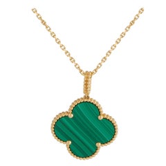 Van Cleef 
Arpels Magic Alhambra 18K Yellow Gold Malachite Necklace #4937