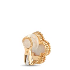 Van Cleef & Arpels Magic Alhambra 18K Yellow Gold Mother of Pearl ClipOn Earring
