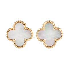 Van Cleef & Arpels Magic Alhambra 18K Yellow Gold Mother of Pearl ClipOn Earring