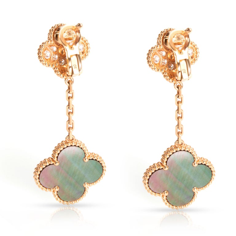 Van Cleef and Arpels Magic Alhambra 2 Motif Diamond Earrings in 18 Karat  Rose Gold For Sale at 1stDibs | vca 2 motif earrings, van cleef 2 motif  earrings, magic alhambra earrings, 2 motifs