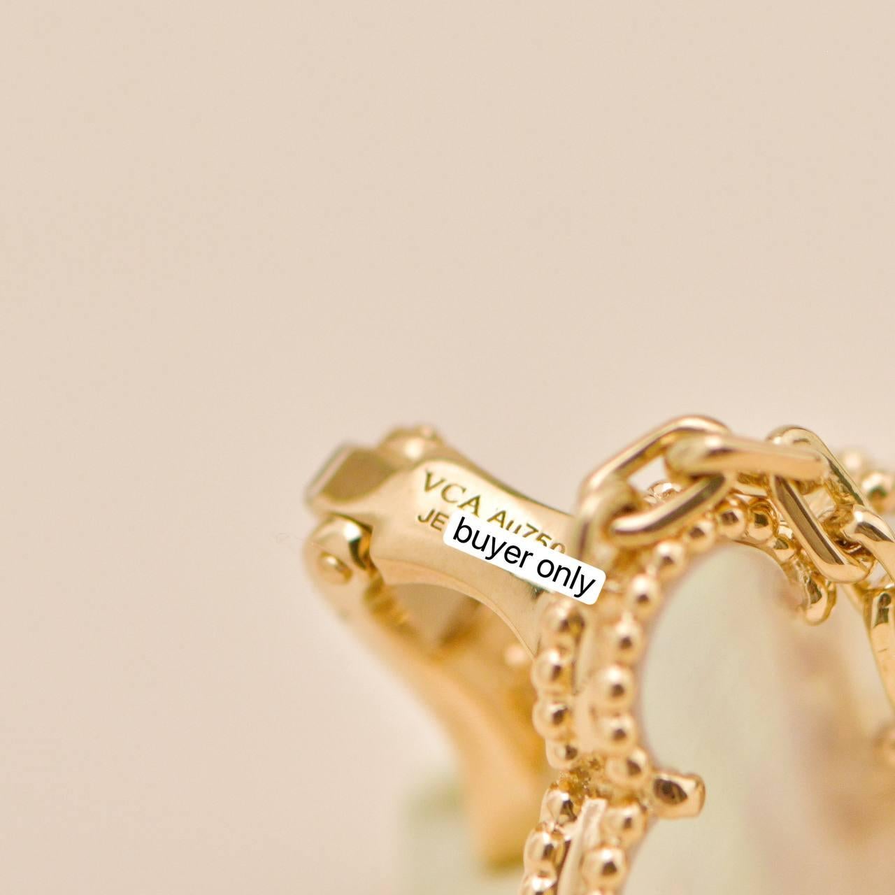 Van Cleef & Arpels Magic Alhambra 2 Motifs Earrings Mother of Pearl 18K Yellow G For Sale 2