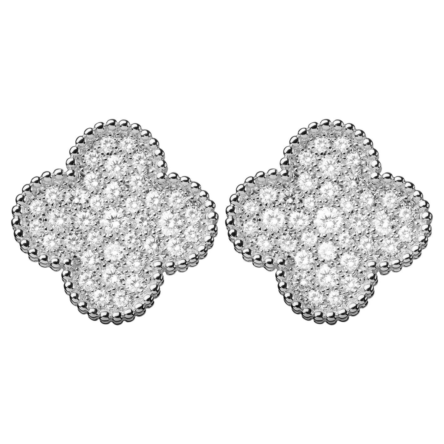 Pendientes de diamantes Van Cleef & Arpels Magic Alhambra de 2,13 quilates y oro blanco de 18 quilates