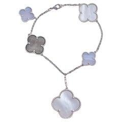 Van Cleef & Arpels Magic Alhambra 5 Motif Mother-of-pearl Chalcedony Bracelet