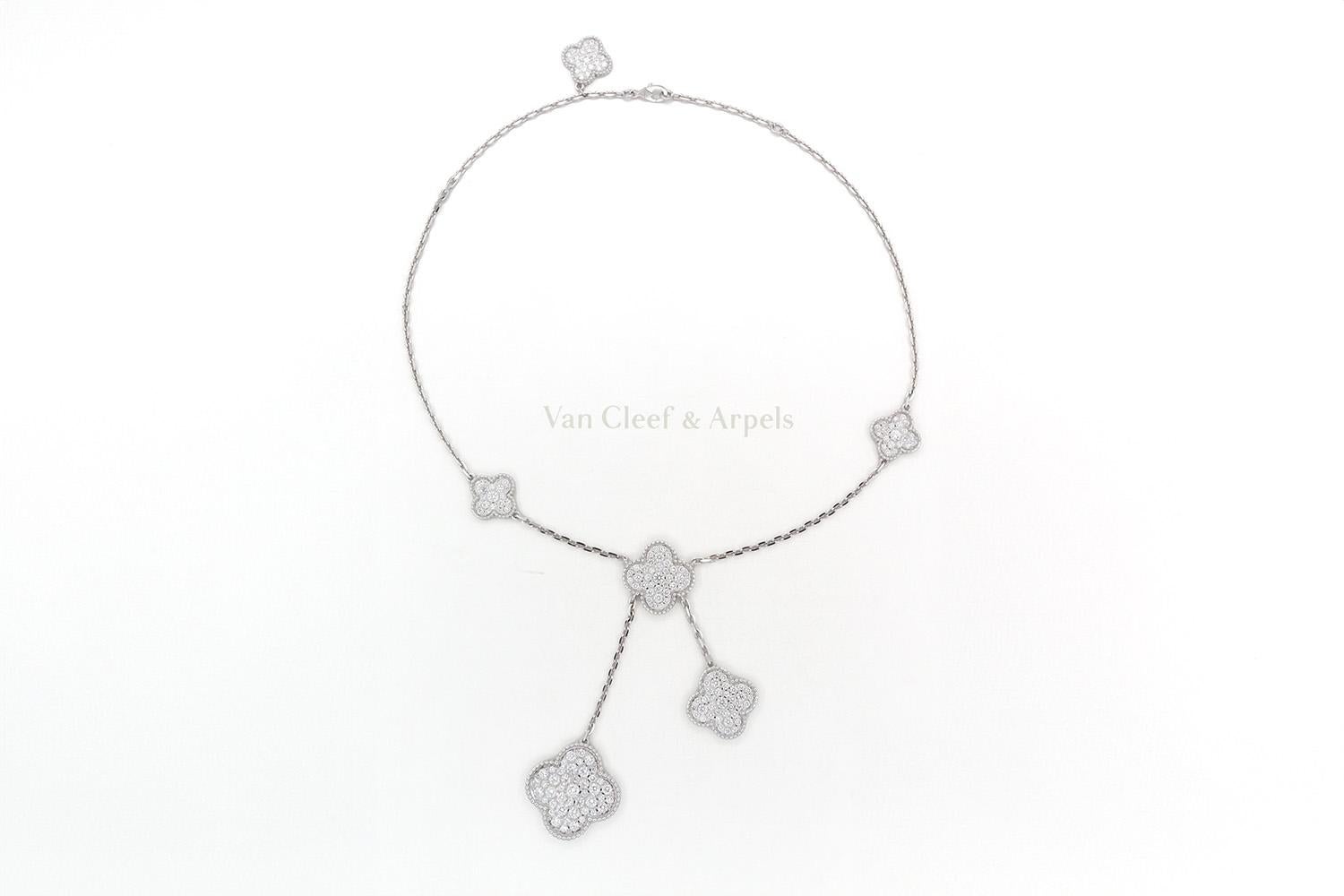 We are pleased to offer this beautiful Guaranteed Authentic Van Cleef & Arpels Magic Alhambra 6 Motif Necklace with original VCA inner & outer boxes, VCA certificate of authenticity and insurance valuation. Created in 2006 by Van Cleef & Arpels, the