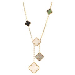 Van Cleef & Arpels Magic Alhambra 6 Motif Necklace 18K Yellow Gold and Mo