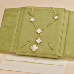 Van Cleef & Arpels Magic Alhambra 6 Motifs Mother of Pearl 18k Yellow Gold Neckl