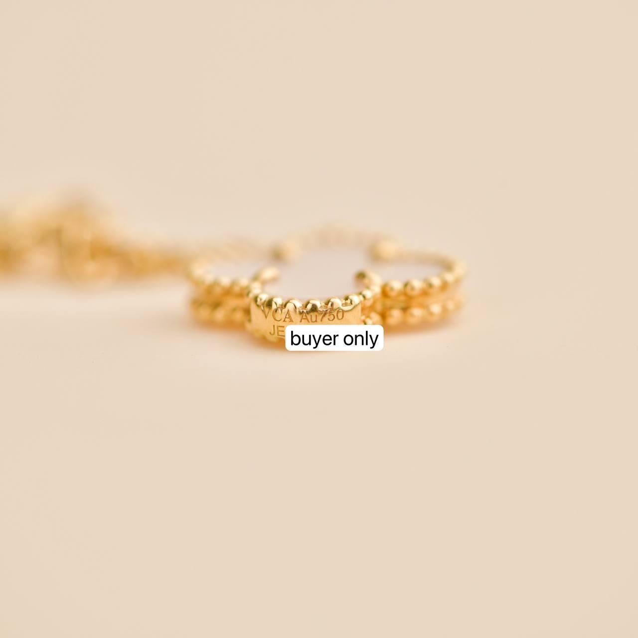 Van Cleef & Arpels Magic Alhambra 6 Motifs Mother of Pearl 18k Yellow Gold Neckl 2