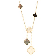 Van Cleef & Arpels Magic Alhambra 6 Motifs Necklace 18K Yellow Gold and Mother