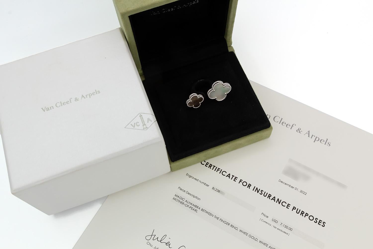 Van Cleef & Arpels Magic Alhambra Between the Finger Ring 18k Mother of Pearl 2