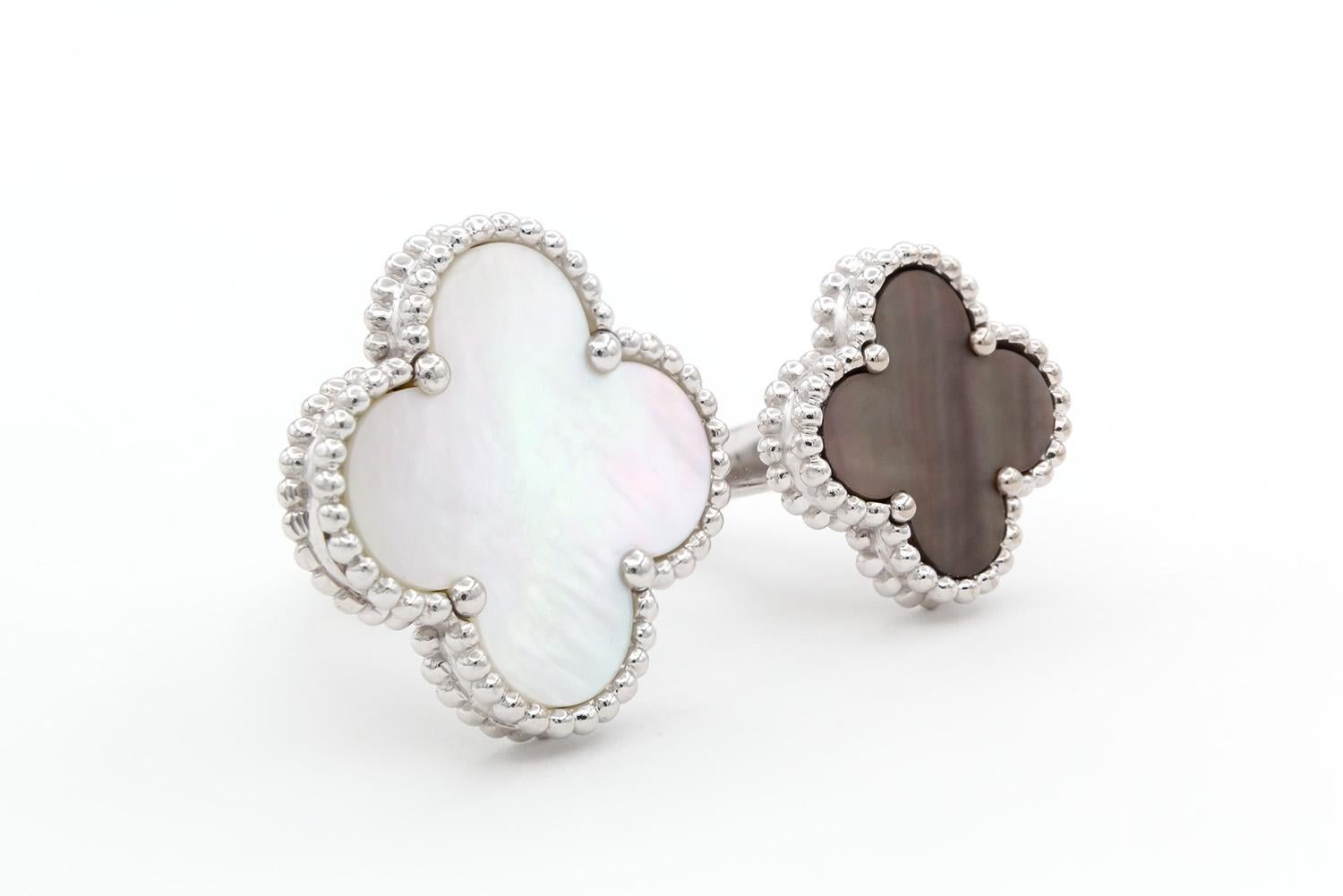 Women's Van Cleef & Arpels Magic Alhambra Between the Finger Ring 18k Mother of Pearl