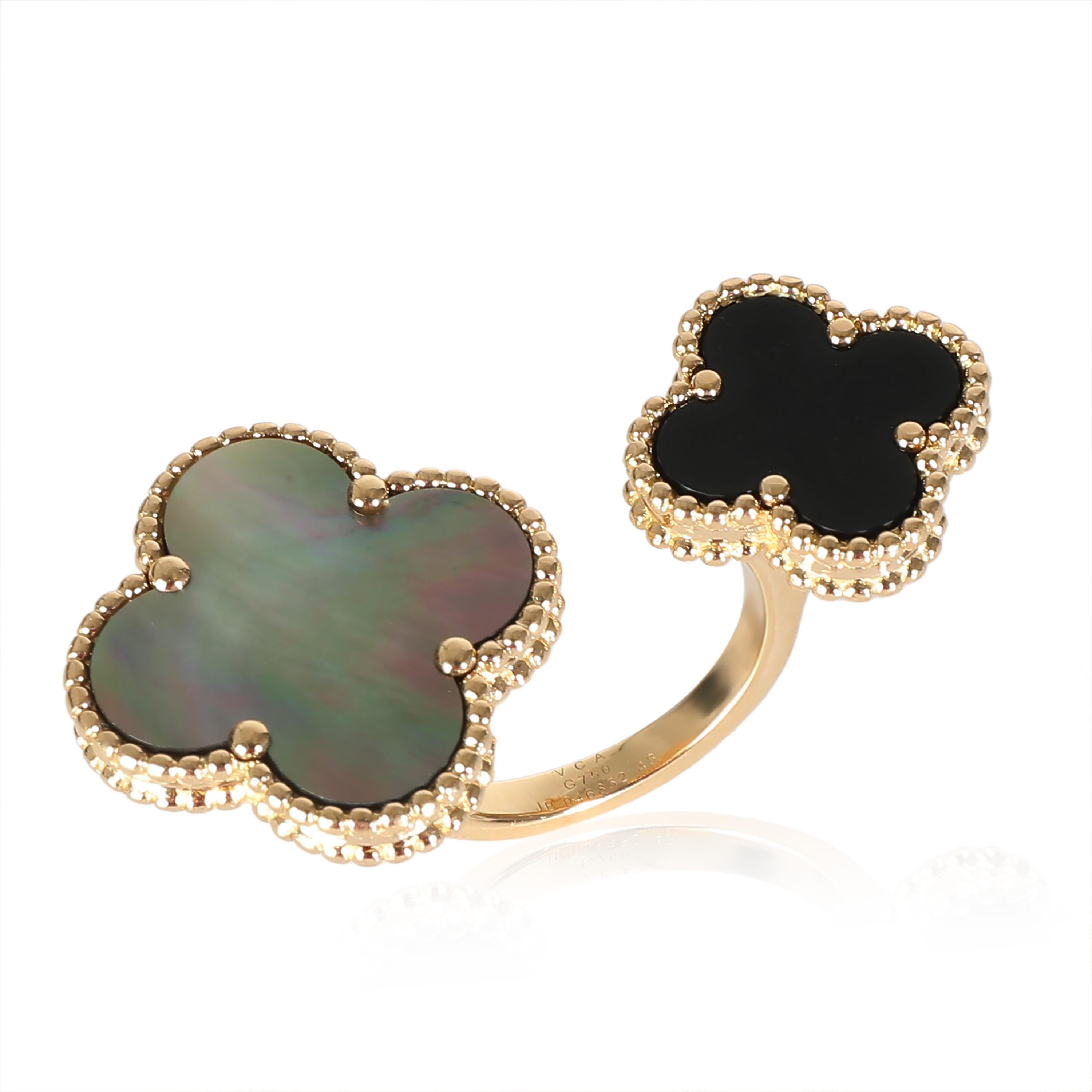 Van Cleef & Arpels Magic Alhambra Ring zwischen den Fingern aus Gelbgold im Zustand „Hervorragend“ in New York, NY