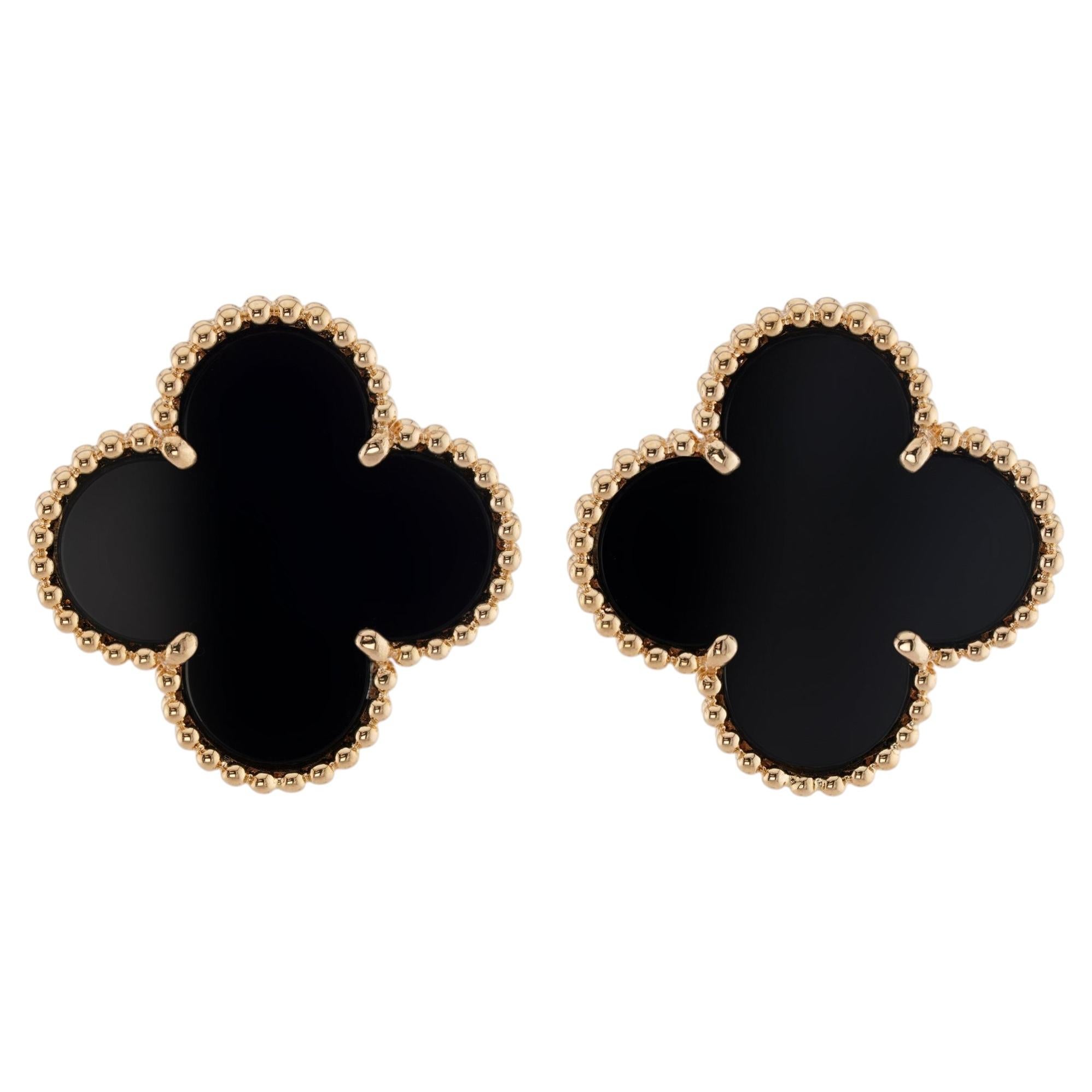 VAN CLEEF & ARPELS Magic Alhambra Schwarze Onyx-Ohrringe