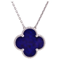 Van Cleef & Arpels Collier Magic Alhambra Bleu Sèvres Porcelaine Or Blanc