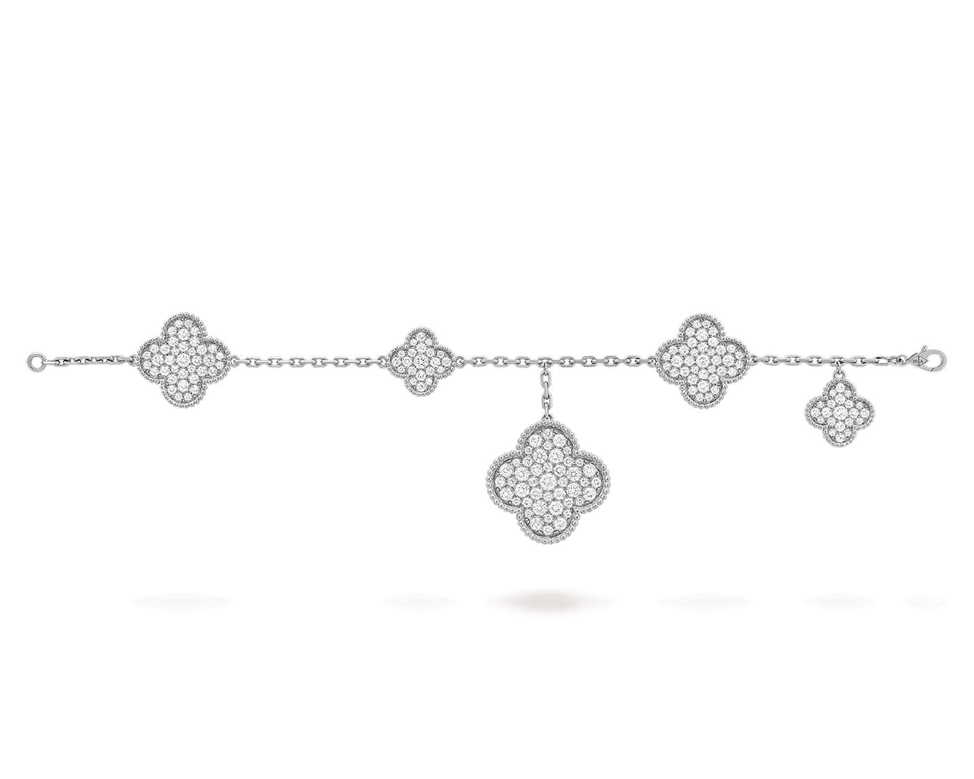 van cleef diamond alhambra bracelet