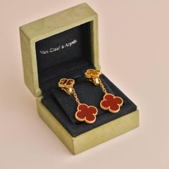 Van Cleef & Arpels Magic Alhambra Carnelian and Tiger Eye 2 Motifs Earrings