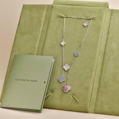 Van Cleef & Arpels Magic Alhambra Chalcedony Mother of Pearl 18K Gold Necklace