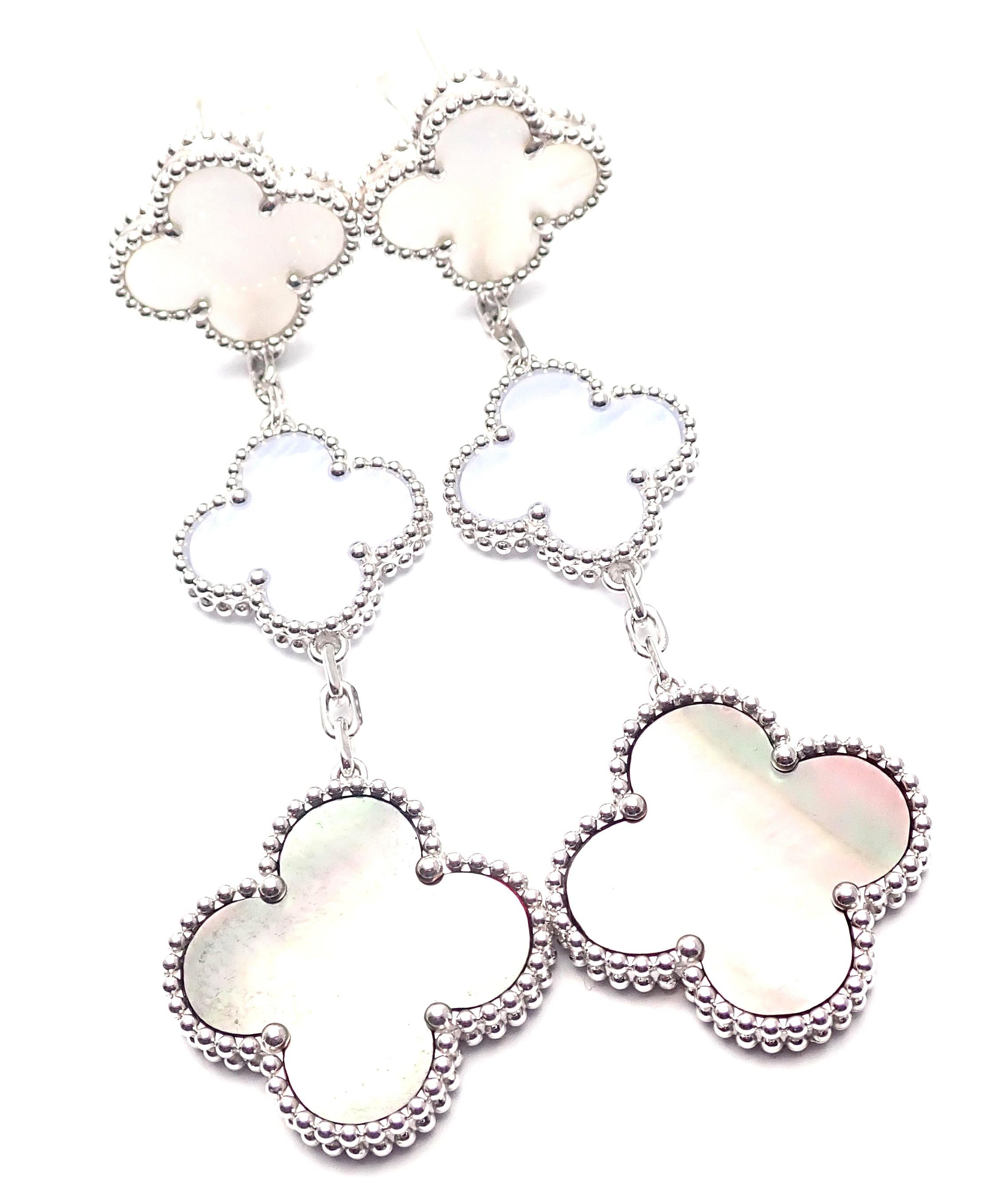 van cleef 3 motif earrings