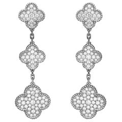 Van Cleef & Arpels Magic Alhambra Diamond 3 Clover Earrings