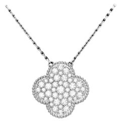 Van Cleef & Arpels Magic Alhambra Großer Diamant-Anhänger Halskette