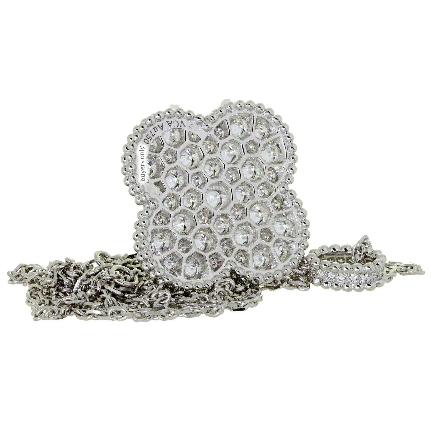 Women's Van Cleef & Arpels Magic Alhambra Diamond Long Pendant Necklace Box Papers
