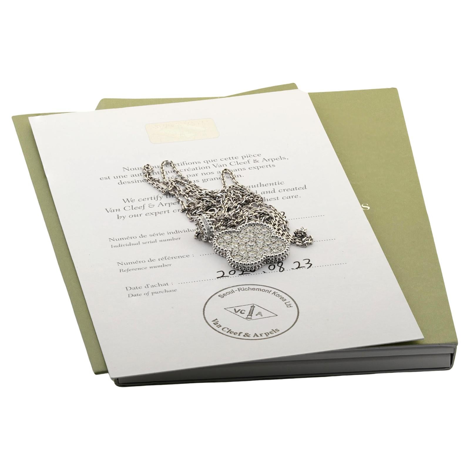 VAN CLEEF & ARPELS Magic Alhambra Halskette mit langem Diamant-Anhänger 2