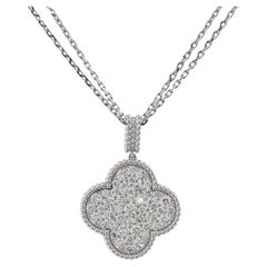 VAN CLEEF & ARPELS Magic Alhambra Halskette mit langem Diamant-Anhänger