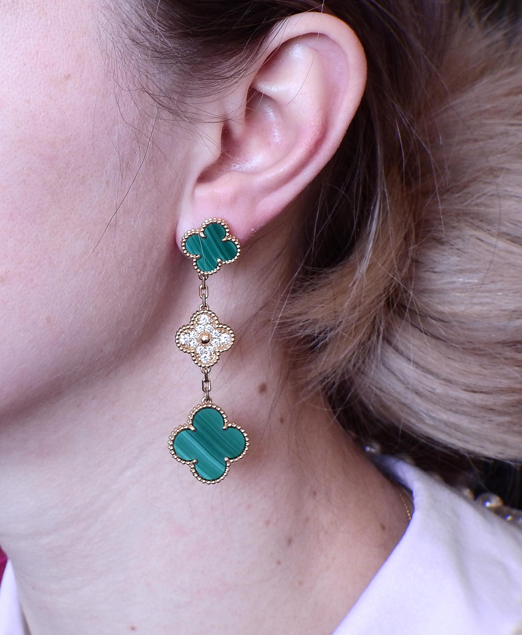 van cleef malachite earrings