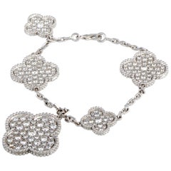 Van Cleef & Arpels Magic Alhambra Diamond White Gold 5 Motif Bracelet