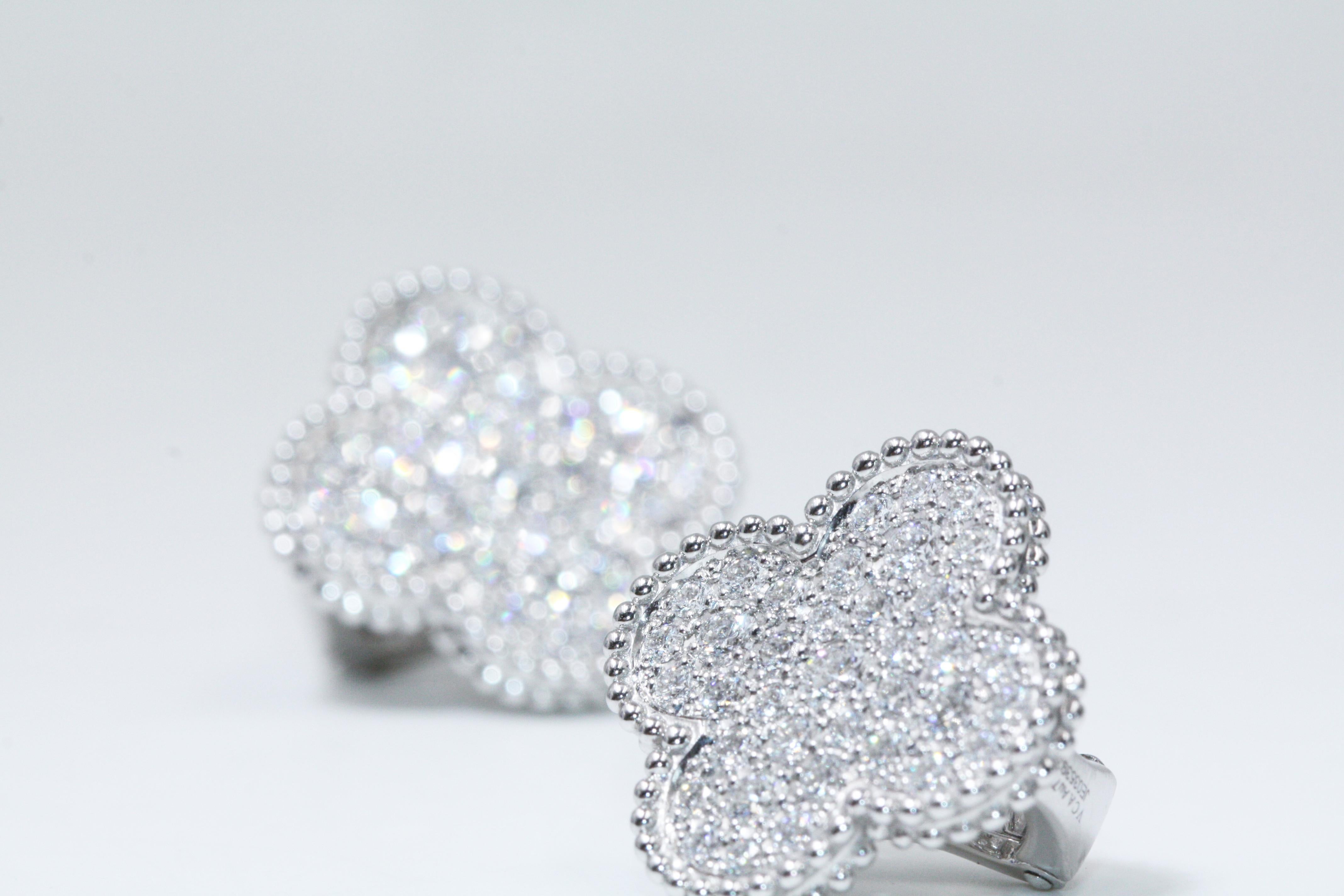 magic alhambra diamond earrings