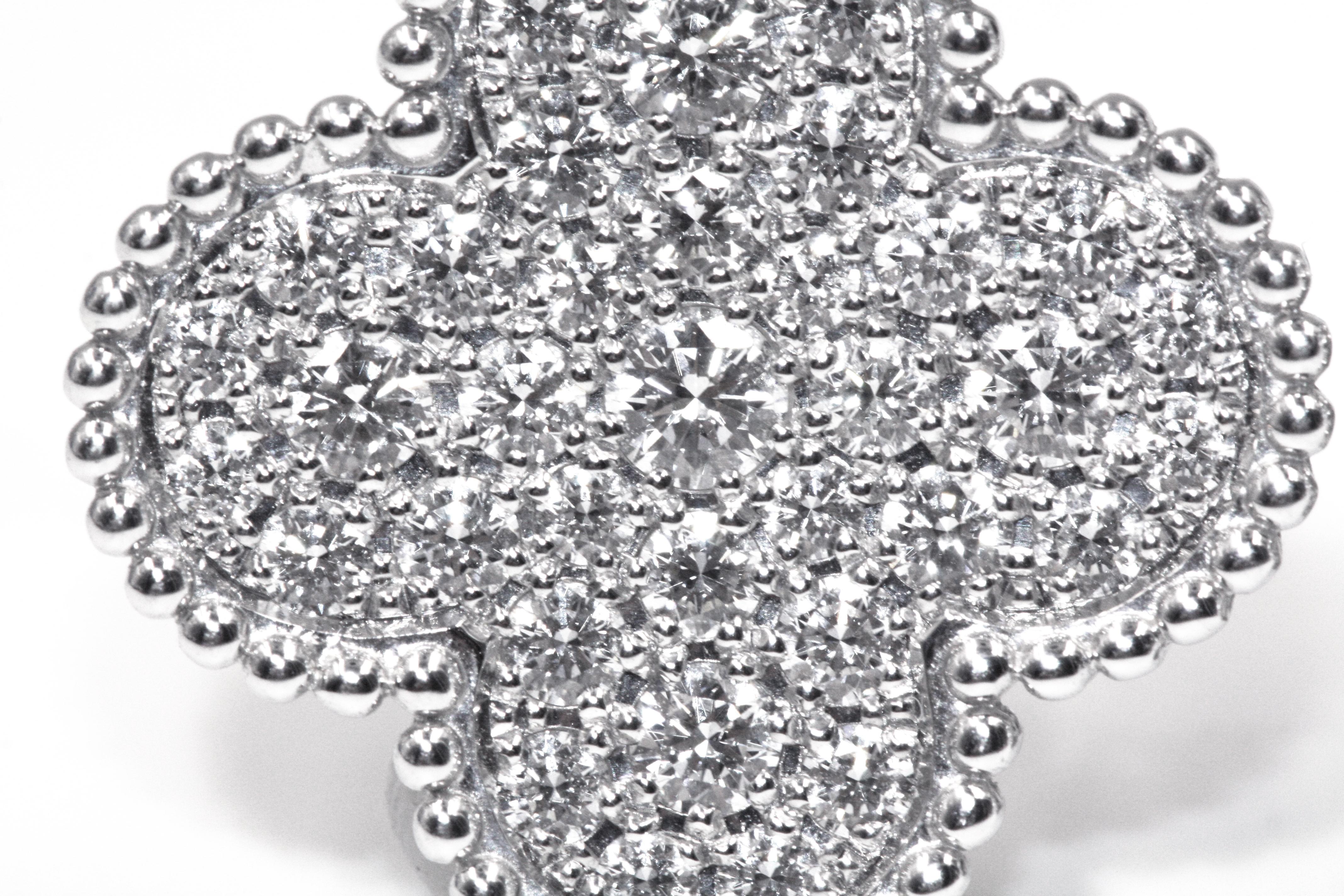 Women's or Men's Van Cleef & Arpels Magic Alhambra Earrings White Gold, Diamond