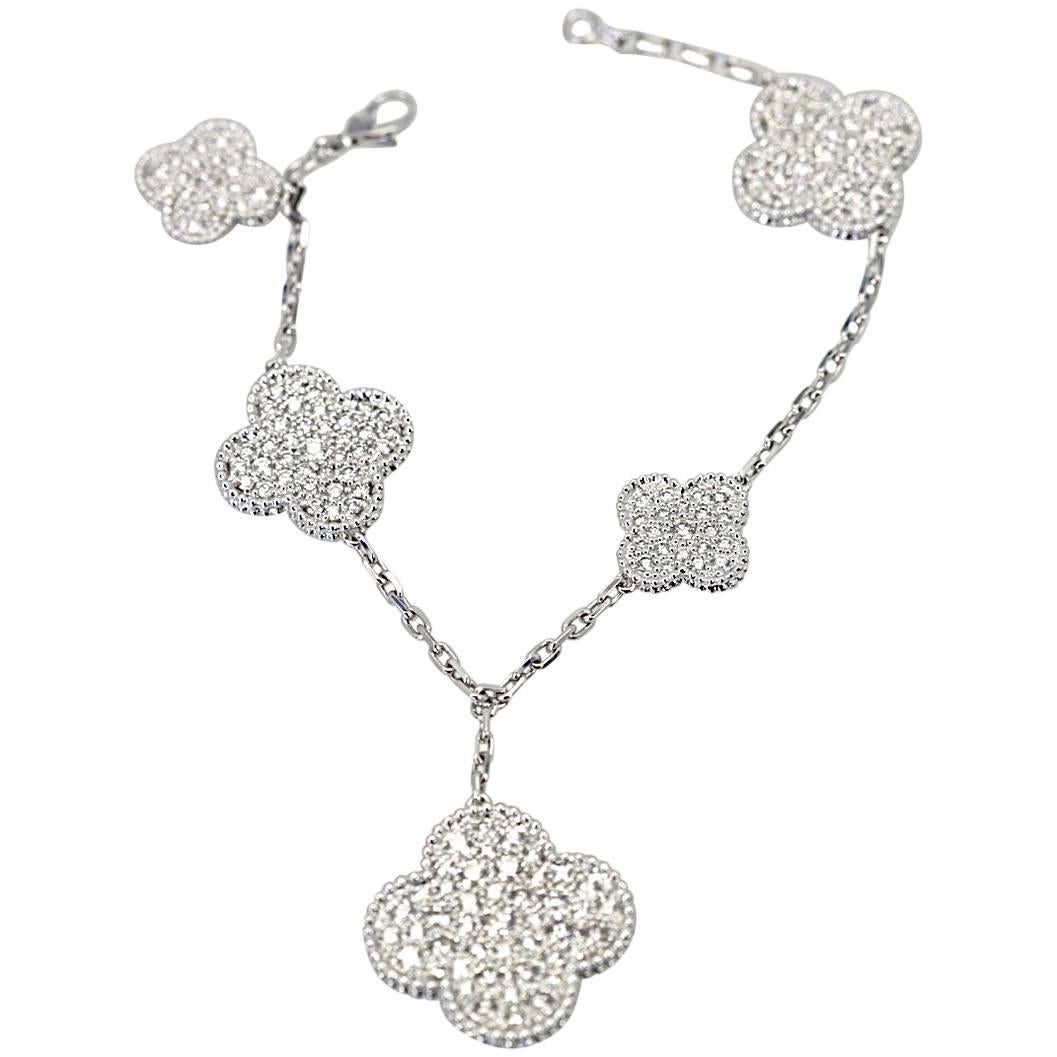 Van Cleef & Arpels Magic Alhambra Five-Motif Diamond Bracelet