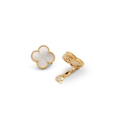 Van Cleef & Arpels 'Magic Alhambra' Gold and Mother of Pearl Earrings