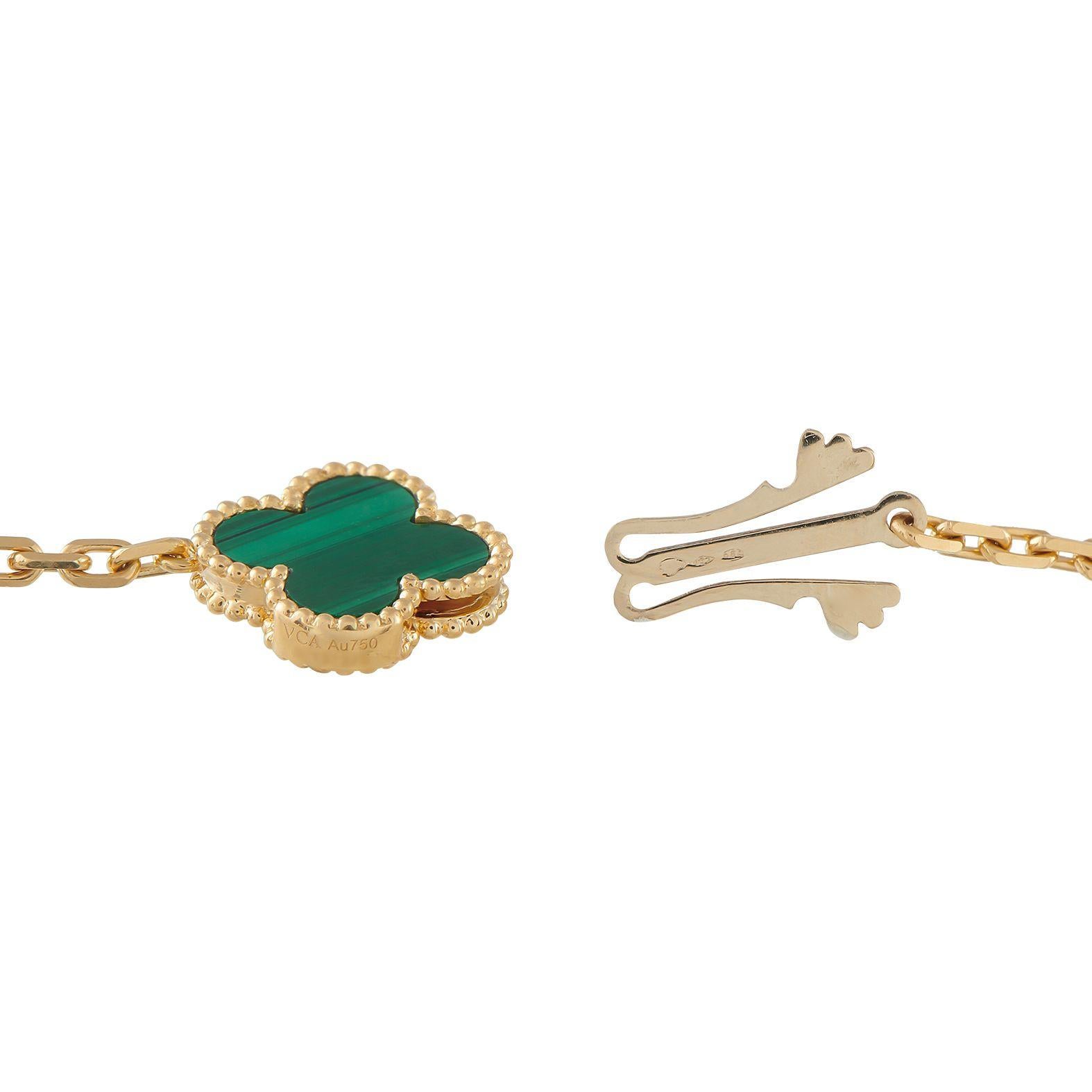 Taglio misto Van Cleef & Arpels Collana Magic Alhambra Oro Malachite 16 Motivi VC07-071625 in vendita